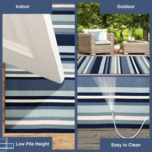 Trans Ocean Liora Manne Sorrento Indoor/Outdoor Handmade Area Rug - Vibrant Geometric Design For Any Space Blue Polyester,Acrylic Srn57630103