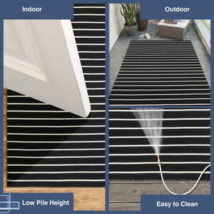 Trans Ocean Liora Manne Sorrento Hand Woven Indoor/Outdoor Area Rug - Stylish, Fade-resistant, Versatile Design Black Polyester,Acrylic Srn46630548