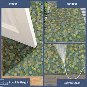 Trans Ocean Liora Manne Visions Iii Giant Swirls Indoor/Outdoor Area Rug - Durable, Artful Accent For Any Space Green Polyester Vebr8310203