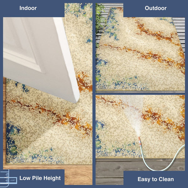 Trans Ocean Liora Manne Visions Iv Elements Area Rug - Durable, Contemporary 2' X 3' Indoor/Outdoor Accent Piece Natural Polyester Vgh23412612