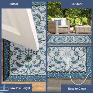 Trans Ocean Liora Manne Visions Iv Palazzo Indoor/Outdoor Rug - Durable, Stylish 2' X 3' Accent For Any Space Blue Polyester Vgh23430903