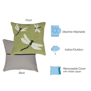 Trans Ocean Liora Manne Frontporch Dragonfly Indoor/Outdoor Pillow - Stylish Contemporary Accent For Any Space Green Polyester,Acrylic 7fp8s141506