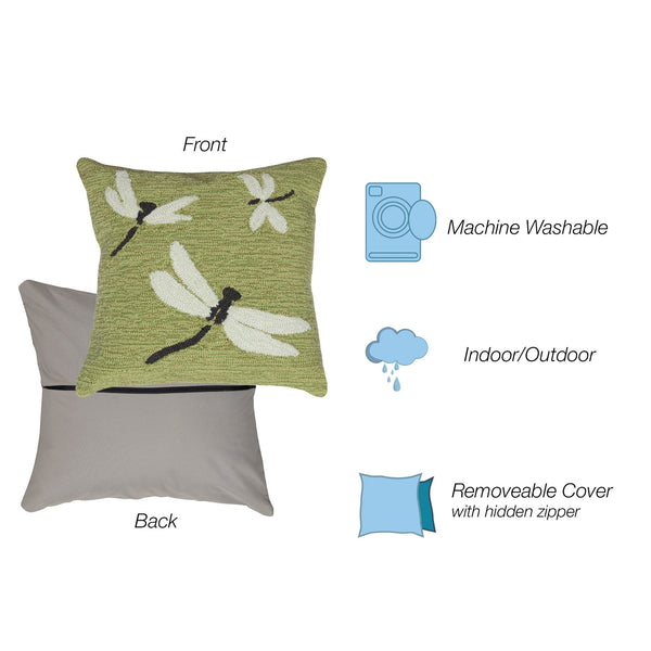 Trans Ocean Liora Manne Frontporch Dragonfly Indoor/Outdoor Pillow - Stylish Contemporary Accent For Any Space Green Polyester,Acrylic 7fp8s141506