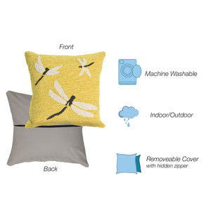 Trans Ocean Liora Manne Frontporch Dragonfly Indoor/Outdoor Pillow - Stylish Contemporary Accent For Any Space Yellow Polyester,Acrylic 7fp8s141509