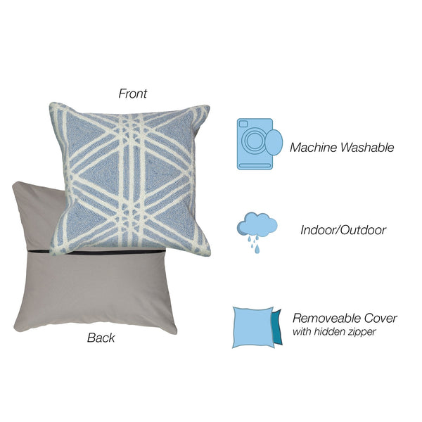 Trans Ocean Liora Manne Frontporch Hex Indoor/Outdoor Pillow - Stylish Geometric Design For All Spaces Blue Polyester,Acrylic 7fp8s174103