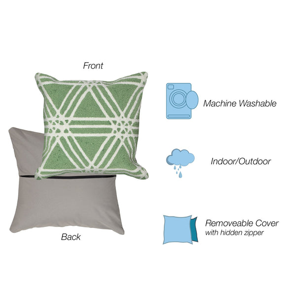 Trans Ocean Liora Manne Frontporch Hex Indoor/Outdoor Pillow - Stylish Geometric Design For All Spaces Green Polyester,Acrylic 7fp8s174106