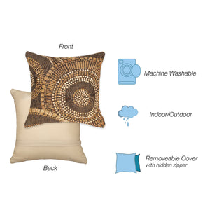 Trans Ocean Liora Manne Marina Circles Pillow - Contemporary Geometric Design For Indoor/Outdoor Elegance Brown Polypropylene,Polyester 7mr8s803519