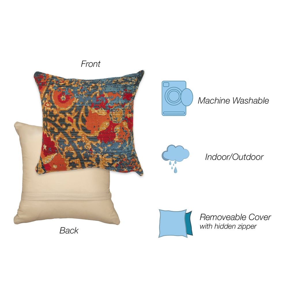 Trans Ocean Liora Manne Marina Suzanie Pillow - Vibrant Geometric Vintage Design For Indoor And Outdoor Use Blue Polypropylene,Polyester 7mr8s804603