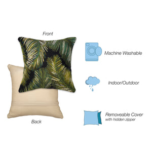 Trans Ocean Liora Manne Marina Palm Border Area Rug - Stylish Indoor/Outdoor Transitional Botanical Design Black Polypropylene,Polyester 7mr8s815148