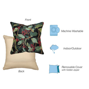 Trans Ocean Liora Manne Marina Holly Field 18" Decorative Pillow - Indoor/Outdoor Botanical Leaf Design In Green Green Polypropylene,Polyester 7mr8s965006