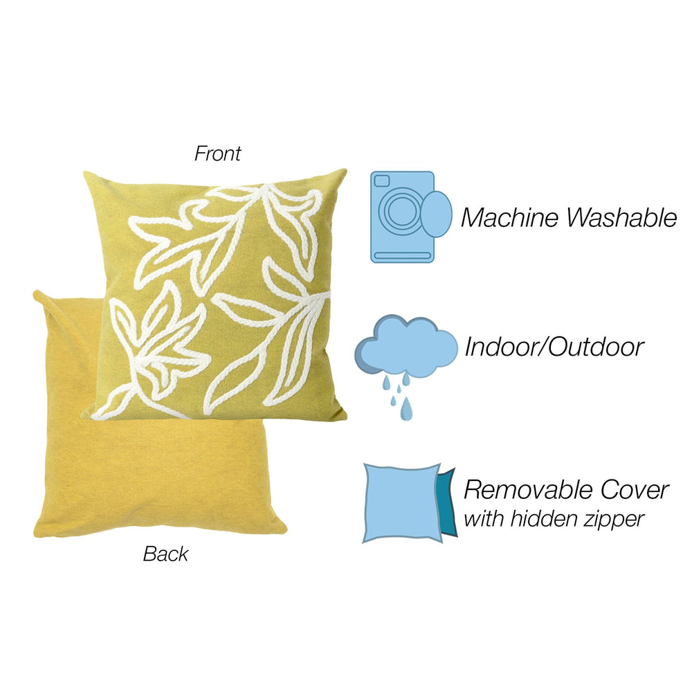 Trans Ocean Liora Manne Visions I Windsor Indoor/Outdoor Handmade Pillow - Elegant Floral Design For Any Space Green Polyester 7sa1s307606