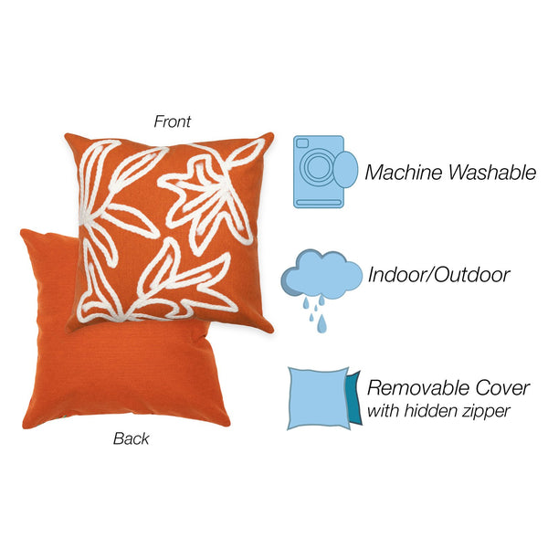 Trans Ocean Liora Manne Visions I Windsor Indoor/Outdoor Handmade Pillow - Elegant Floral Design For Any Space Orange Polyester 7sa1s307617