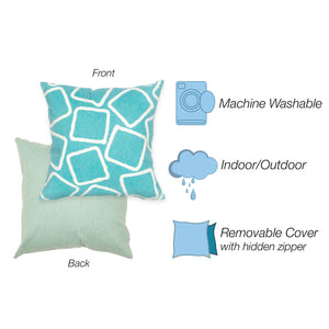 Trans Ocean Liora Manne Visions I Handmade Indoor/Outdoor Pillow - Geometric Accent For Stylish Spaces Blue Polyester 7sa2s408704