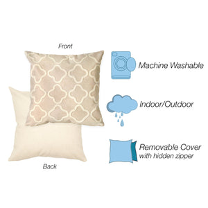 Trans Ocean Liora Manne Visions I Handcrafted Crochet Tile Indoor/Outdoor Pillow - Stylish Geometric Accent White Polyester 7sa2s413212