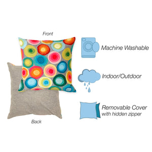 Trans Ocean Liora Manne Visions Ii Indoor/Outdoor Handmade Pillow - Contemporary Geometric Art For Any Space Grey Polyester 7sb2s412844