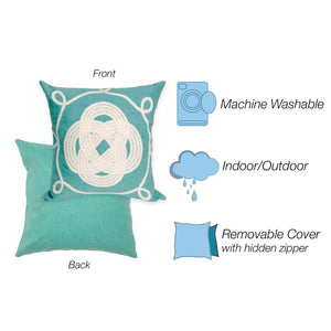 Trans Ocean Liora Manne Visions Ii Handmade Indoor/Outdoor Pillow - Nautical Geometric Design For Any Space Blue Polyester 7sb2s414304