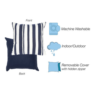 Trans Ocean Liora Manne Visions Ii Handmade Nautical Indoor/Outdoor Pillow With Artisan Crewelwork Excellence Navy Polyester 7sb1s417903