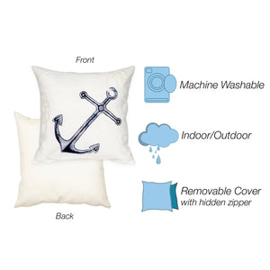 Trans Ocean Liora Manne Visions Ii Nautical Indoor/Outdoor Pillow - Handcrafted Artistry For Stylish Spaces White Polyester 7sb1s418402