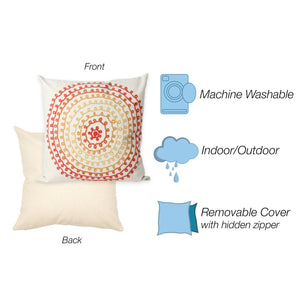 Trans Ocean Liora Manne Visions Iii Indoor/Outdoor Handmade Pillow - Transitional Medallion Artistry In Blue Ivory Polyester 7sc2s410524