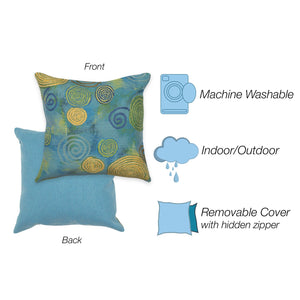 Trans Ocean Liora Manne Visions Iii Graffiti Swirl Indoor/Outdoor Pillow - Stunning Artful Accent For Any Space Blue Polyester 7sc2s410906