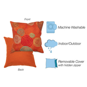 Trans Ocean Liora Manne Visions Iii Graffiti Swirl Indoor/Outdoor Pillow - Stunning Artful Accent For Any Space Red Polyester 7sc1s410924