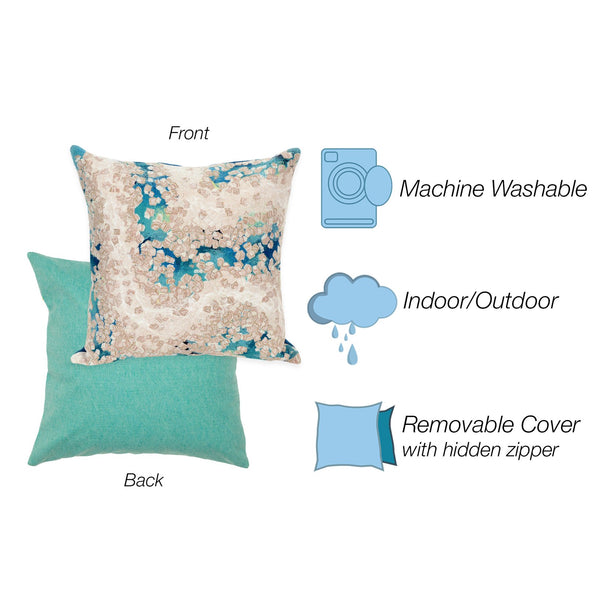 Trans Ocean Liora Manne Visions Iii Elements Indoor/Outdoor Handmade Pillow - Contemporary Blue Accent Piece Blue Polyester 7sc1s412603