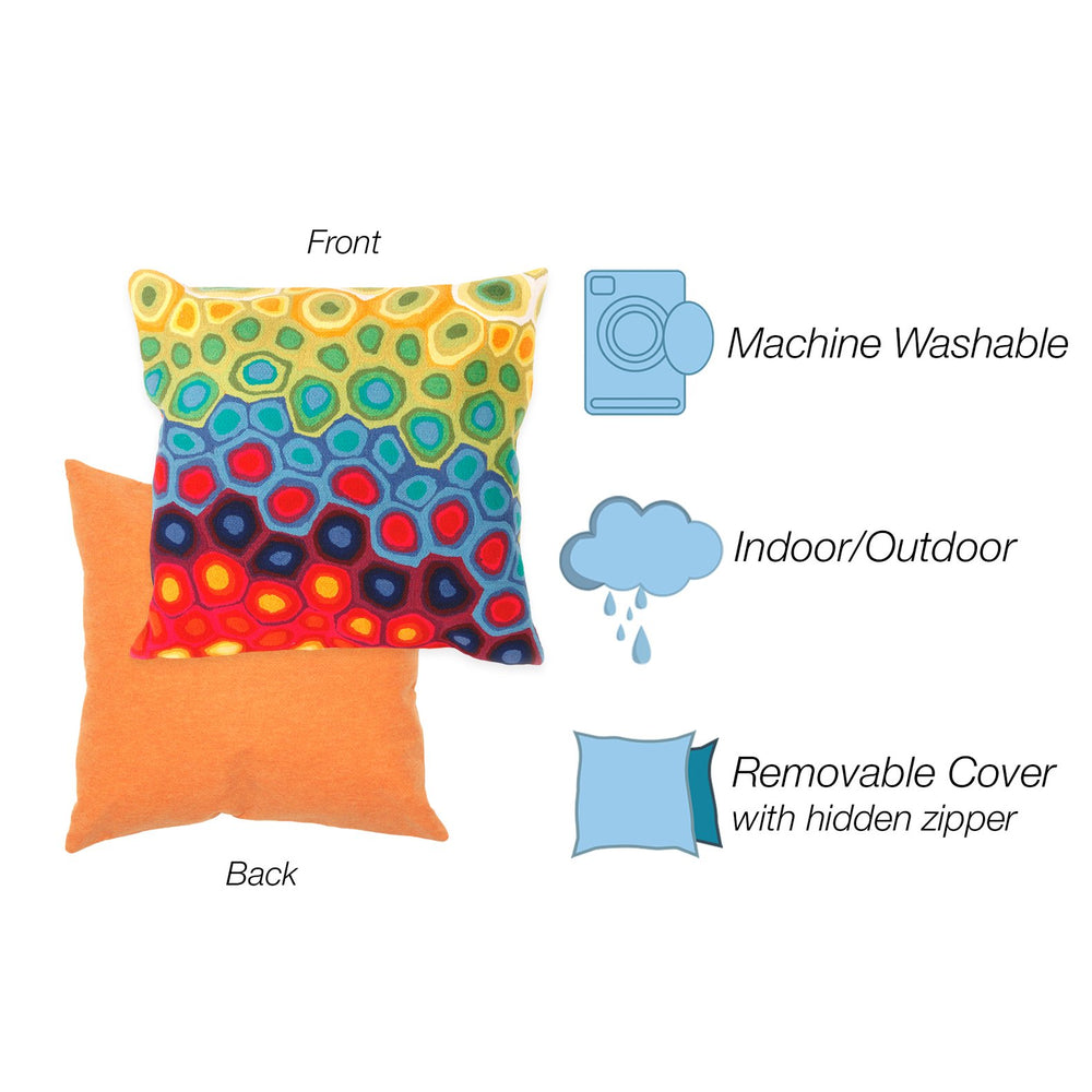 Trans Ocean Liora Manne Visions Iii Pop Swirl Indoor/Outdoor Handmade Pillow - Vibrant Contemporary Décor Piece Red Polyester 7sc2s412744