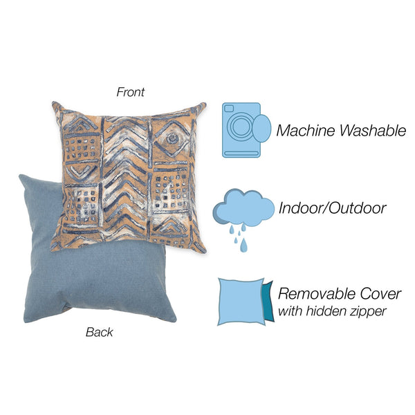 Trans Ocean Liora Manne Visions Iv Handmade Indoor/Outdoor Pillow - Earthy Graphic Global Accent Decor Navy Polyester 7sd1s421933