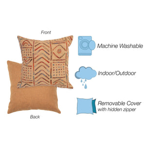 Trans Ocean Liora Manne Visions Iv Handmade Indoor/Outdoor Pillow - Earthy Graphic Global Accent Decor Multi Polyester 7sd2s421944