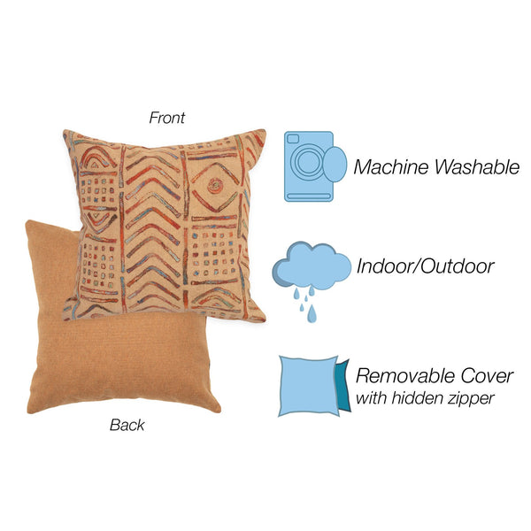 Trans Ocean Liora Manne Visions Iv Handmade Indoor/Outdoor Pillow - Earthy Graphic Global Accent Decor Multi Polyester 7sd2s421944