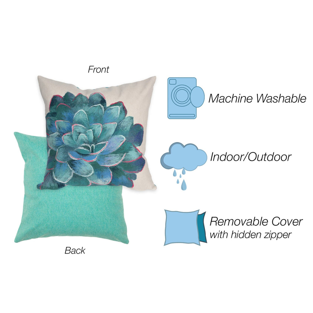 Trans Ocean Liora Manne Visions Iv Indoor/Outdoor Handmade Pillow - Stunning Botanicals For Modern Spaces Ivory Polyester 7sd1s431612