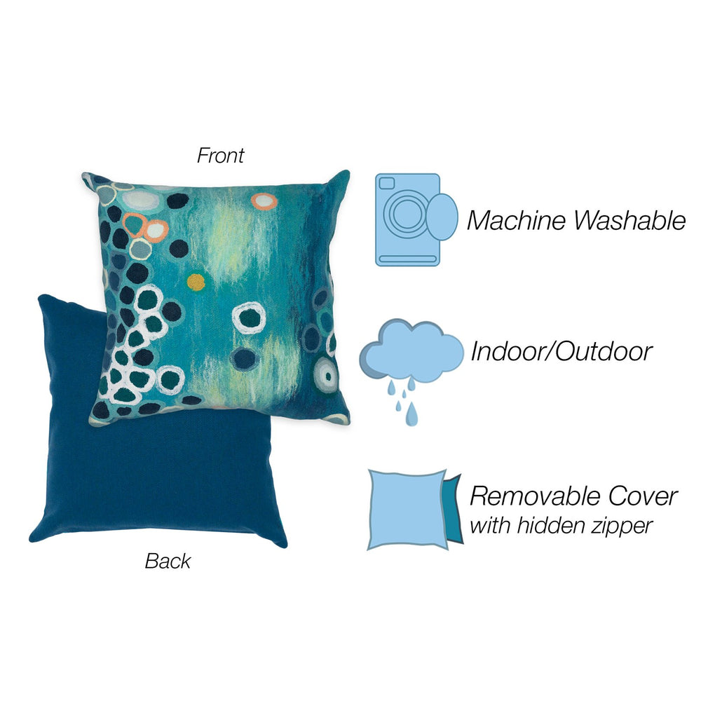 Trans Ocean Liora Manne Visions Iv Sunken Treasure Indoor/Outdoor Pillow - Vibrant Artistry For Any Space Blue Polyester 7sd2s501404