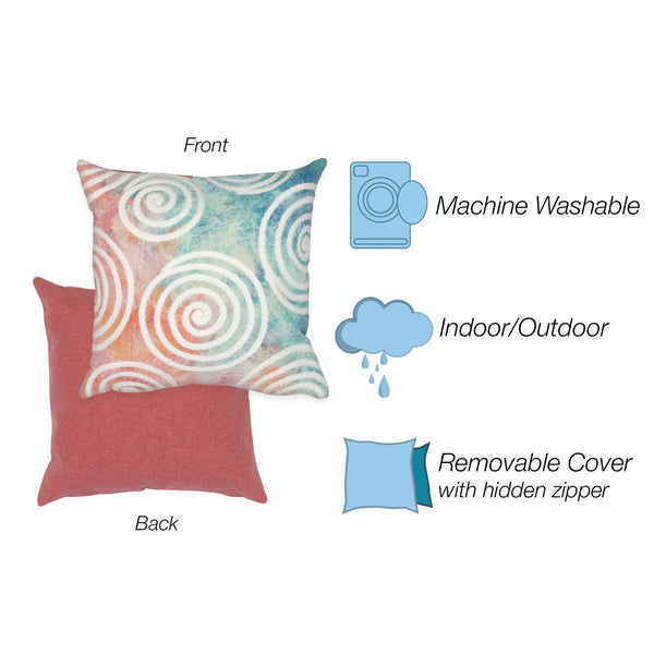 Trans Ocean Liora Manne Visions Iv Curl Indoor/Outdoor Handmade Pillow - Durable, Artistic Accent For Any Space Multi Polyester 7sd1s505544