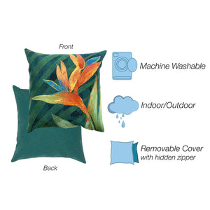 Trans Ocean Liora Handmade Exotic Bloom Pillow - Vibrant 20" X 20" Indoor/Outdoor Floral Accent For Tropical Vibes Green Polyester 7sd2s505906