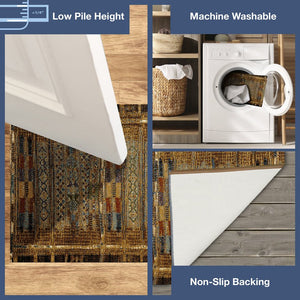 Trans Ocean Liora Manne Esencia Tribal Stripe Indoor/Outdoor Mat - Vibrant Southwestern Design For Any Space Gold Polypropylene,Polyester Ecnr5805709