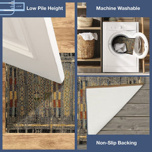 Trans Ocean Liora Manne Esencia Tribal Stripe Indoor/Outdoor Mat - Vibrant Southwestern Design For Any Space Black Polypropylene,Polyester Ecn23805748