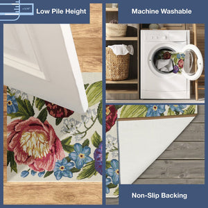 Trans Ocean Liora Manne Esencia Secret Garden Mat - Vibrant Botanical Design For Indoor/Outdoor Spaces Ivory Polypropylene,Polyester Ecn23958912