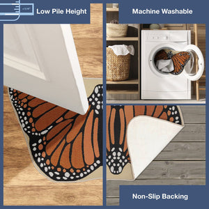Trans Ocean Liora Esencia Monarch Butterfly Indoor/Outdoor Mat - Striking Orange Design, 3'3" X 1'9" Shape Orange Polypropylene,Polyester Ecn33961317