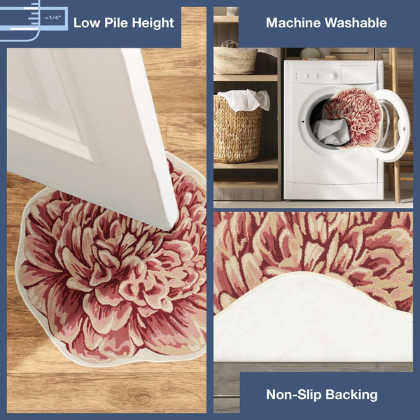 Trans Ocean Liora Manne Esencia Peony Indoor/Outdoor Non-slip Mat - Vibrant Floral Design For Any Space Orange Polypropylene,Polyester Ecnh3962317