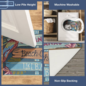 Trans Ocean Liora Esencia Indoor/Outdoor Non-slip Mat With Whimsical Summer Signs For Beach Vibes And Fun Multi Polypropylene,Polyester Ecnr5966144