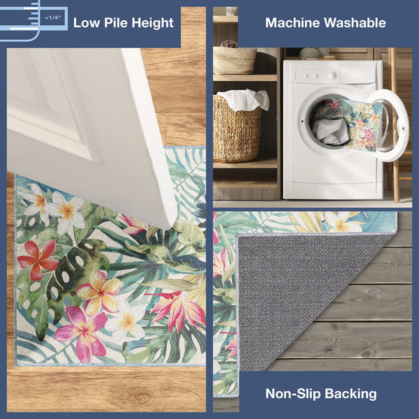 Trans Ocean Liora Manne Impressions Paradise Indoor Mat - Vibrant Floral Design For A Tropical Touch Indoors Multi Polyester Ipr23293144