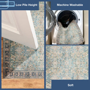 Trans Ocean Liora Manne Inspirations Sarouk Indoor Area Rug – Elegant Floral Medallion Design For Any Space Blue Polyester Isp69111504