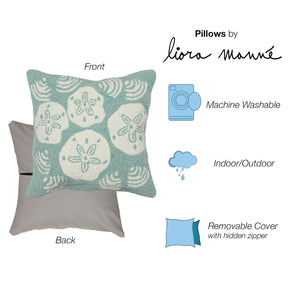 Trans Ocean Liora Manne Frontporch Shell Toss Indoor/Outdoor Pillow - Coastal Chic Accent For Any Space Blue Polyester,Acrylic 7fp8s140804