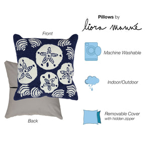 Trans Ocean Liora Manne Frontporch Shell Toss Indoor/Outdoor Pillow - Coastal Chic Accent For Any Space Navy Polyester,Acrylic 7fp8s140833