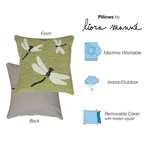 Trans Ocean Liora Manne Frontporch Dragonfly Indoor/Outdoor Pillow - Stylish Contemporary Accent For Any Space Green Polyester,Acrylic 7fp8s141506