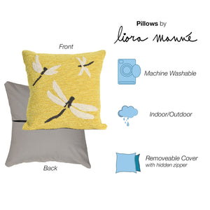 Trans Ocean Liora Manne Frontporch Dragonfly Indoor/Outdoor Pillow - Stylish Contemporary Accent For Any Space Yellow Polyester,Acrylic 7fp8s141509