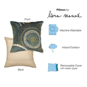 Trans Ocean Liora Manne Marina Circles Pillow - Contemporary Geometric Design For Indoor/Outdoor Elegance Blue Polypropylene,Polyester 7mr5s803503