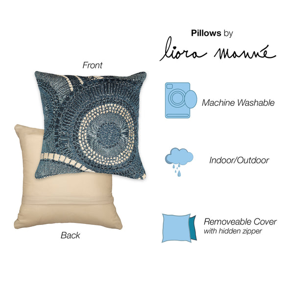 Trans Ocean Liora Manne Marina Circles Pillow - Contemporary Geometric Design For Indoor/Outdoor Elegance Blue Polypropylene,Polyester 7mr5s803504