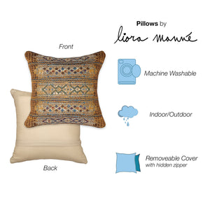 Trans Ocean Liora Manne Marina Tribal Stripe Indoor/Outdoor Pillow - Vibrant Geometric Accent For Any Space Gold Polypropylene,Polyester 7mr5s805709