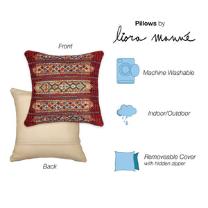 Trans Ocean Liora Manne Marina Tribal Stripe Indoor/Outdoor Pillow - Vibrant Geometric Accent For Any Space Red Polypropylene,Polyester 7mr5s805724